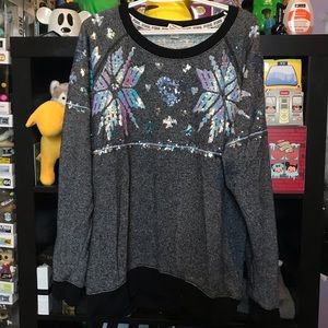 VS PINK Holographic Fair Isle Holiday Sweater